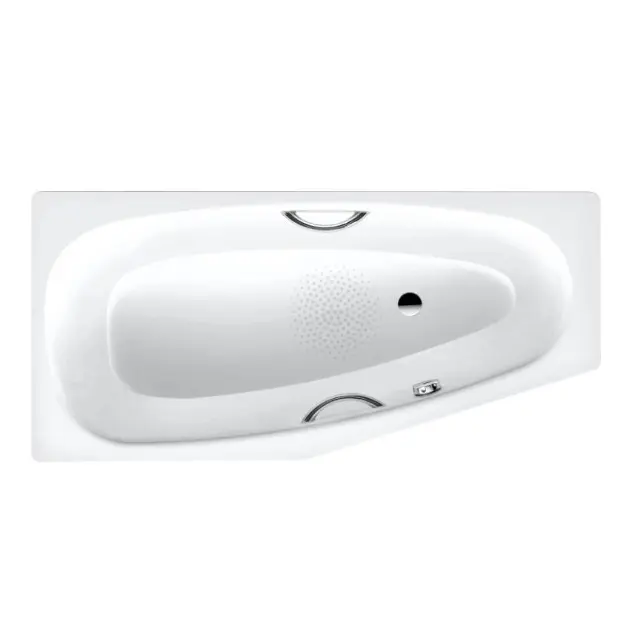 Levně Kaldewei Advantage - Asymetrická vana Mini Star pravá 831, 157x75/50 cm, s otvory pro madla, antislip, bílá 224730000001