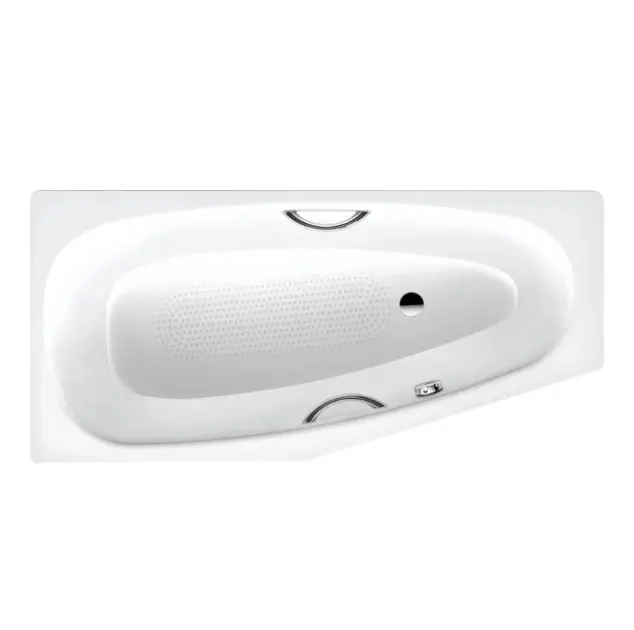 Levně Kaldewei Advantage - Asymetrická vana Mini Star pravá 831, 157x75/50 cm, s otvory pro madla, celoplošný antislip, bílá 224734010001