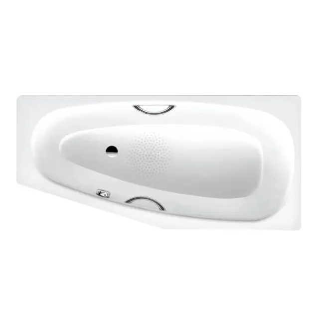 Levně Kaldewei Advantage - Asymetrická vana Mini Star levá 833, 157x75/50 cm, s otvory pro madla, antislip, bílá 224930000001