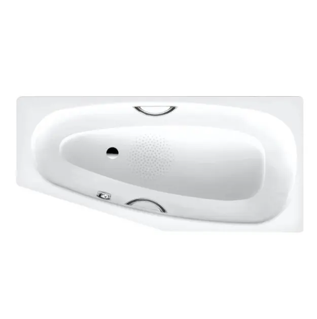 Levně Kaldewei Advantage - Asymetrická vana Mini Star levá 837, 157x70/48 cm, s otvory pro madla, antislip, Perl-Effekt, bílá 225330003001
