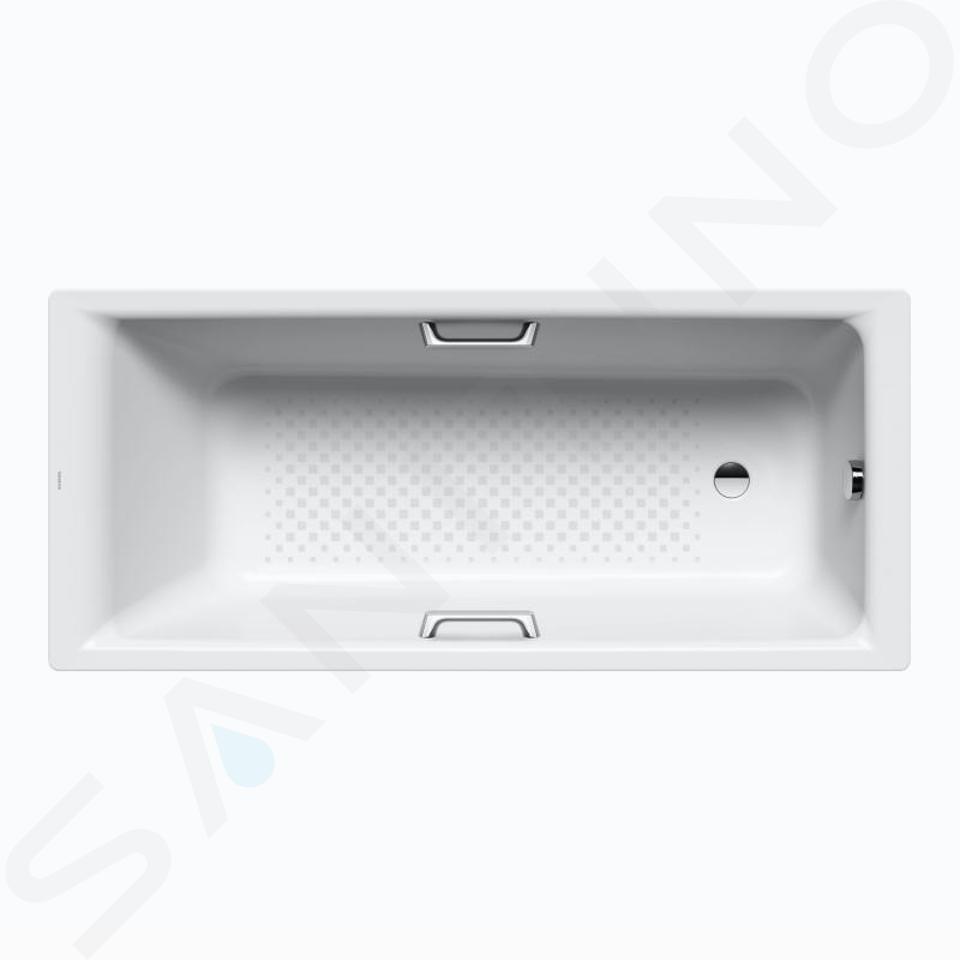 Kaldewei Ambiente - Vasca da bagno Puro Star 654, 170x75 cm, fori per maniglie, effetto Perl, antiscivolo a tutta larghezza, bianco 255434013001