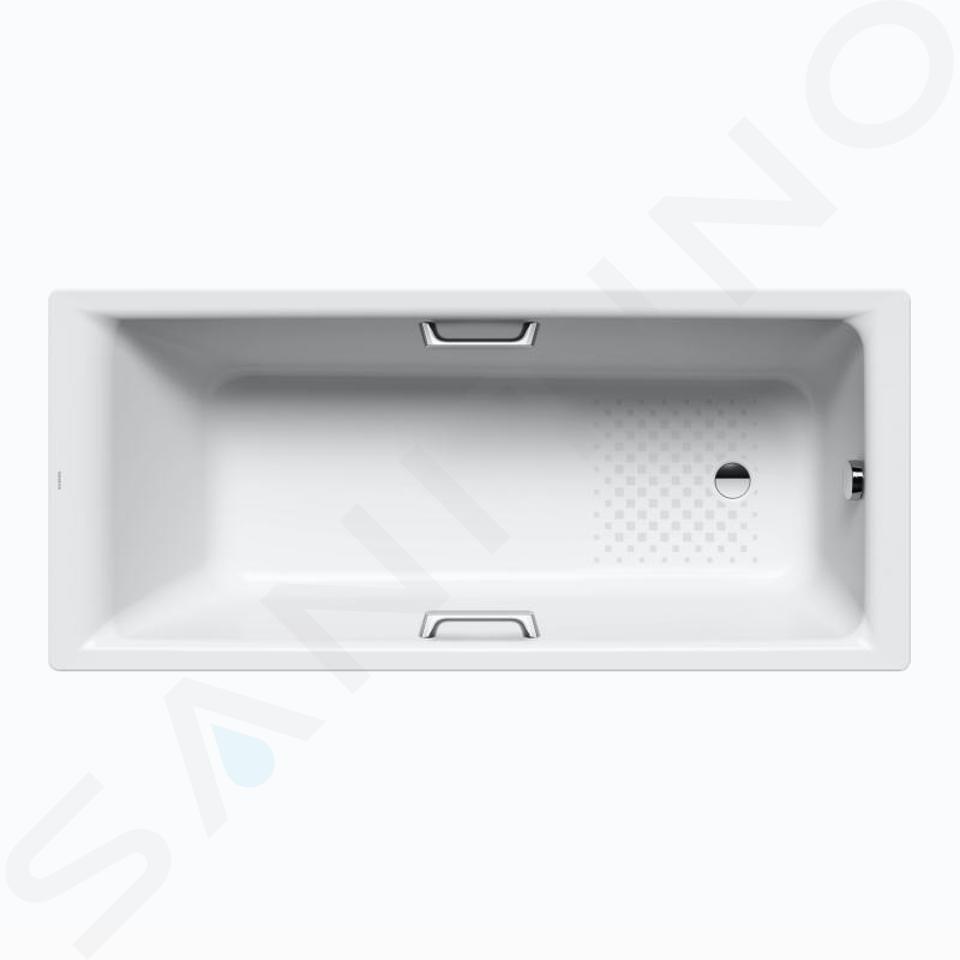 Kaldewei Ambiente - Vaňa Puro Star 655, 180x80 cm, otvory na držadlá, Perl-Effekt, antislip, biela 255530003001