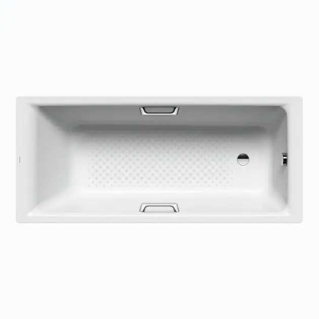 Levně Kaldewei Ambiente - Vana Puro Star 655, 180x80 cm, otvory pro madla, Perl-Effekt, celoplošný antislip, bílá 255534013001