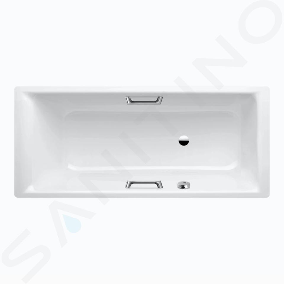 Kaldewei Ambiente - Vasca da bagno Puro Star 659, 180x80 cm, fori per maniglie, effetto Perl, bianco 255900013001