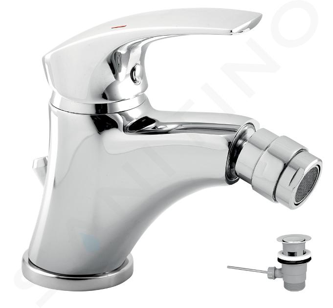 Novaservis Metalia 57 - Miscelatore da bidet, con sistema di scarico, cromo 57011,0