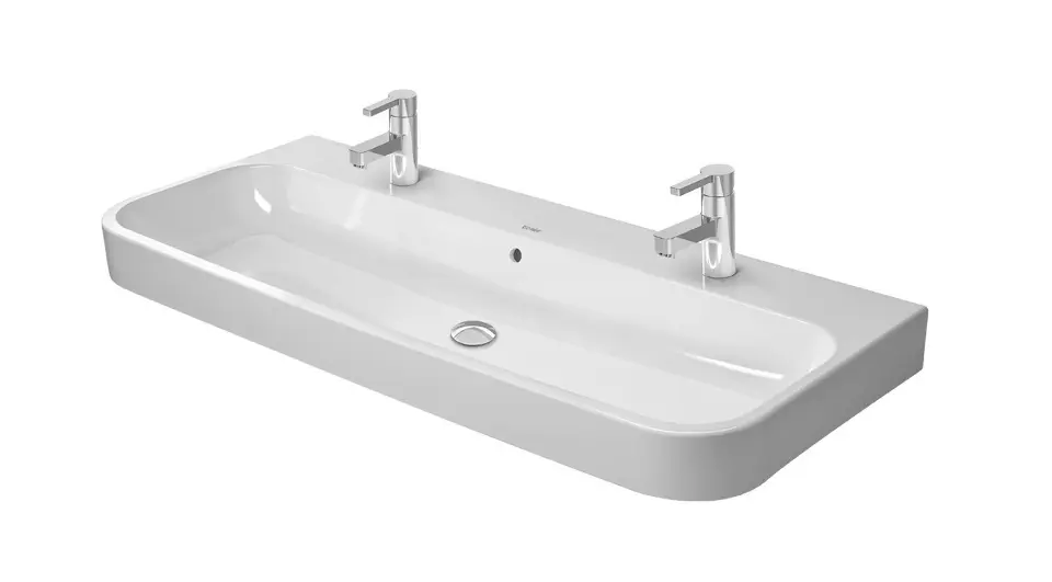 Duravit Happy D.2 - Dvojumývadlo 120x51 cm, s prepadom, 2 otvory na batérie, biela 2318120026