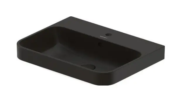 Duravit Happy D.2 - Wastafel voor aanrecht, 60x46 cm, met overloop, kraangat, met afvoer, antraciet 2360601300