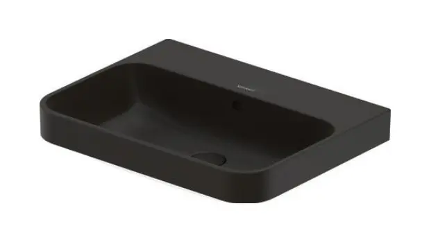 Duravit Happy D.2 - Umývadlo na dosku, 60x46 cm, s prepadom, bez otvoru na batériu, s výpusťou, antracit 2360601360