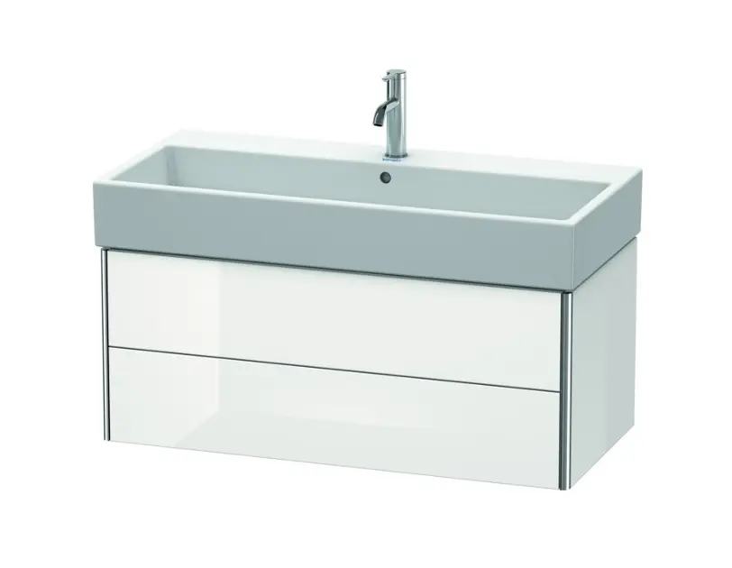 Duravit XSquare - Umývadlová skrinka 98x40x46 cm, 2 zásuvky, lesklá biela XS419602222