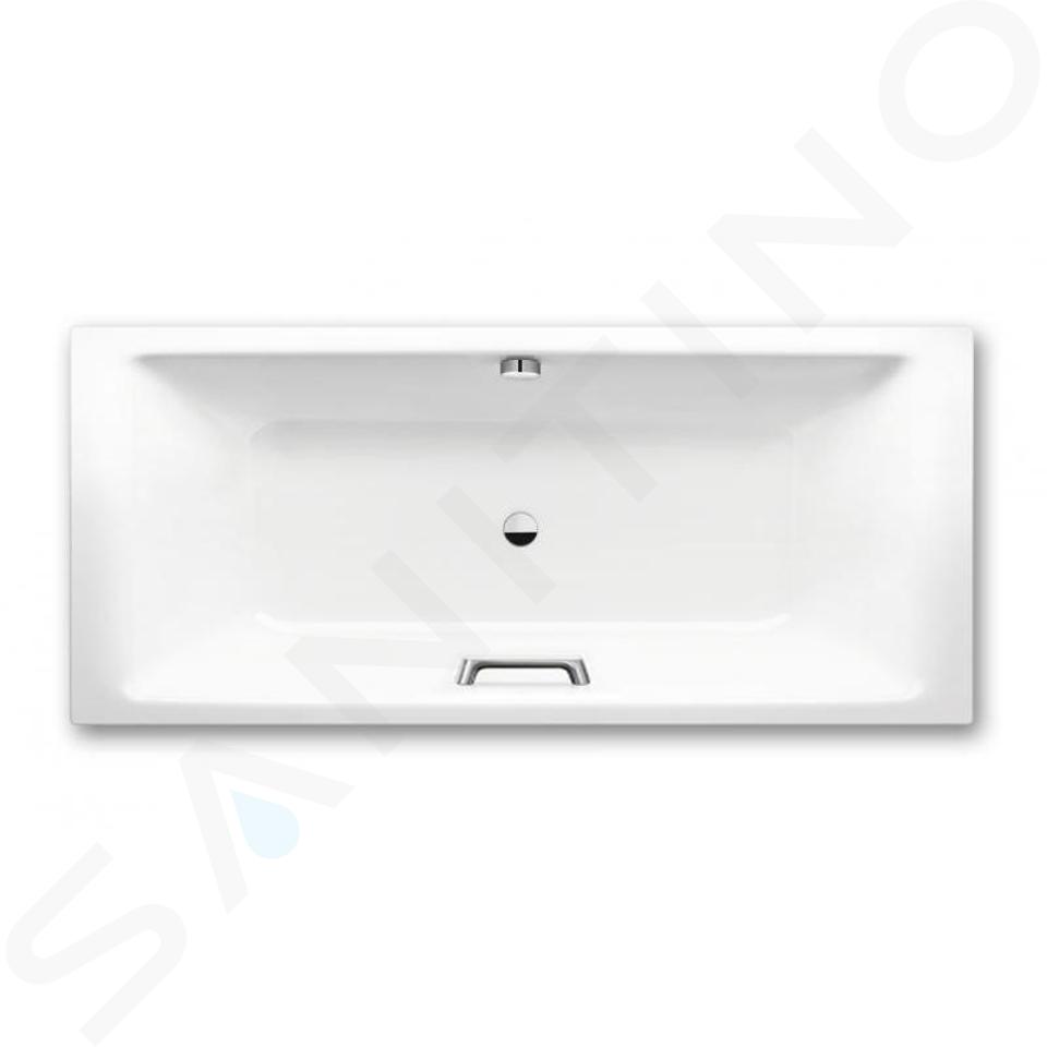 Kaldewei Ambiente - Vasca rettangolare Puro Duo 663, 170x75 cm, fori per maniglie, effetto Perl, bianco 266310113001