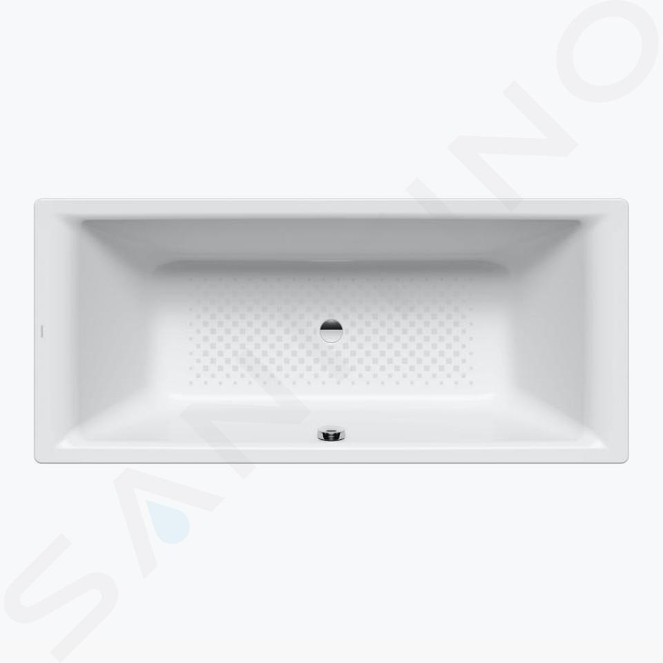 Kaldewei Ambiente - Vasca da bagno rettangolare Puro Duo 664, 1800x800 mm, antiscivolo a tutta superficie, effetto Perl, bianco 266434013001