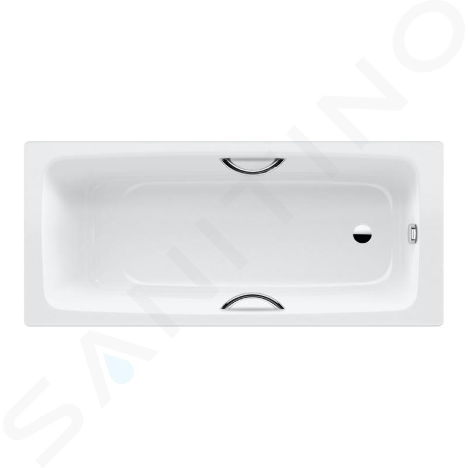 Kaldewei Advantage - Vasca rettangolare Cayono Star 755, 1700x700 mm, con fori per maniglie, effetto Perl, bianco 275500013001