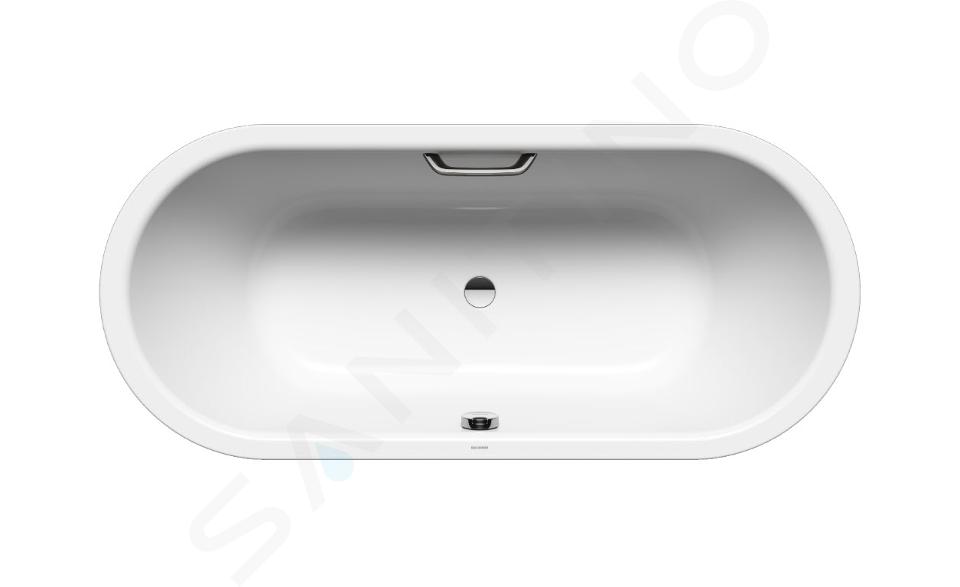 Kaldewei Ambiente - Bañera oval Classic Duo 111, 180x80 cm, con orificios para asas, efecto perla, blanco 291210113001