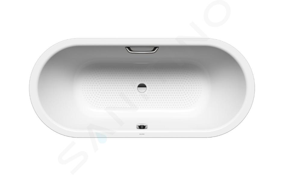 Kaldewei Ambiente - Baignoire ovale Classic Duo 111, 1800x800 mm, avec trous pour poignée, antidérapant sur toute la surface, blanc 291210210001