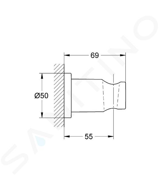 Grohe Rainshower - Support mural de douchette, blanc 27074LS0