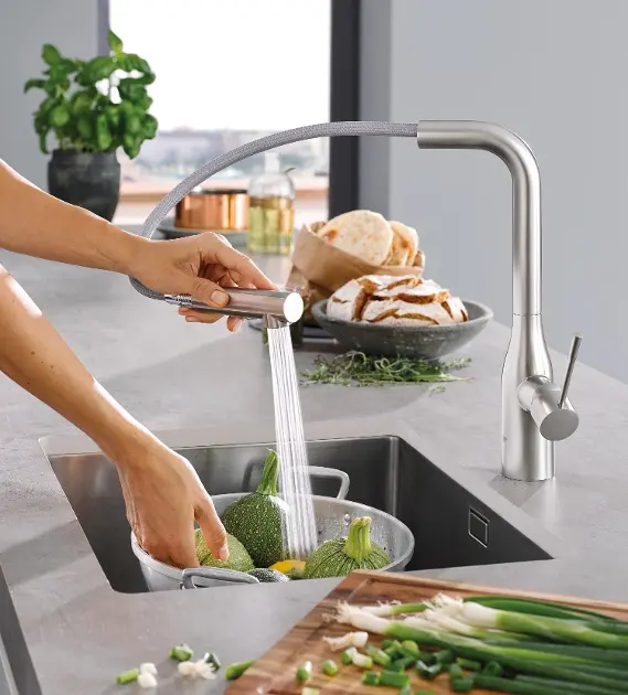 GROHE Robinetterie de cuisine Blue Professional Set d'écoulement en L  Supersteel