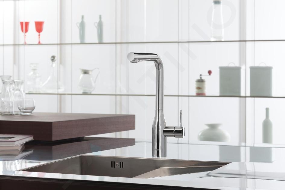 Grohe Essence miscelatore monocomando per lavello, con doccetta estraibile,  colore cromo - 30270000