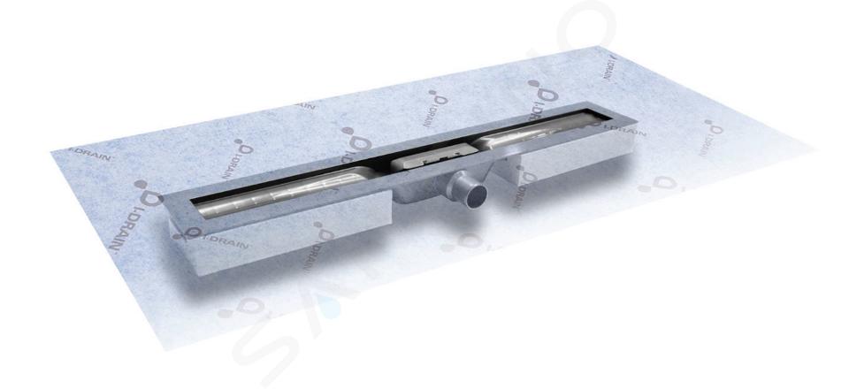 I-Drain Linear 54 - Canalina doccia in ABS con idroisolamento, lunghezza 900 mm IDABS4M09001X1