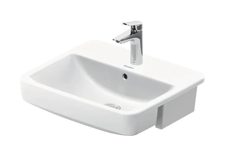 Duravit DuraStyle Basic - Lavabo 55x47 cm, con troppopieno, foro per il miscelatore, bianco 03765500002