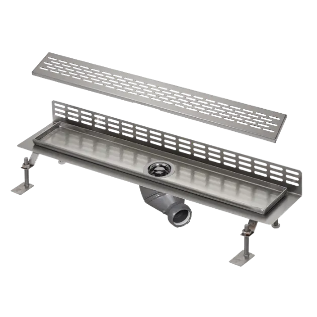 Sanela Žľaby z nehrdzavejúcej ocele - Sprchový žľab ku stene, dĺžka 95 cm, matná nerezová SLKN 07EX