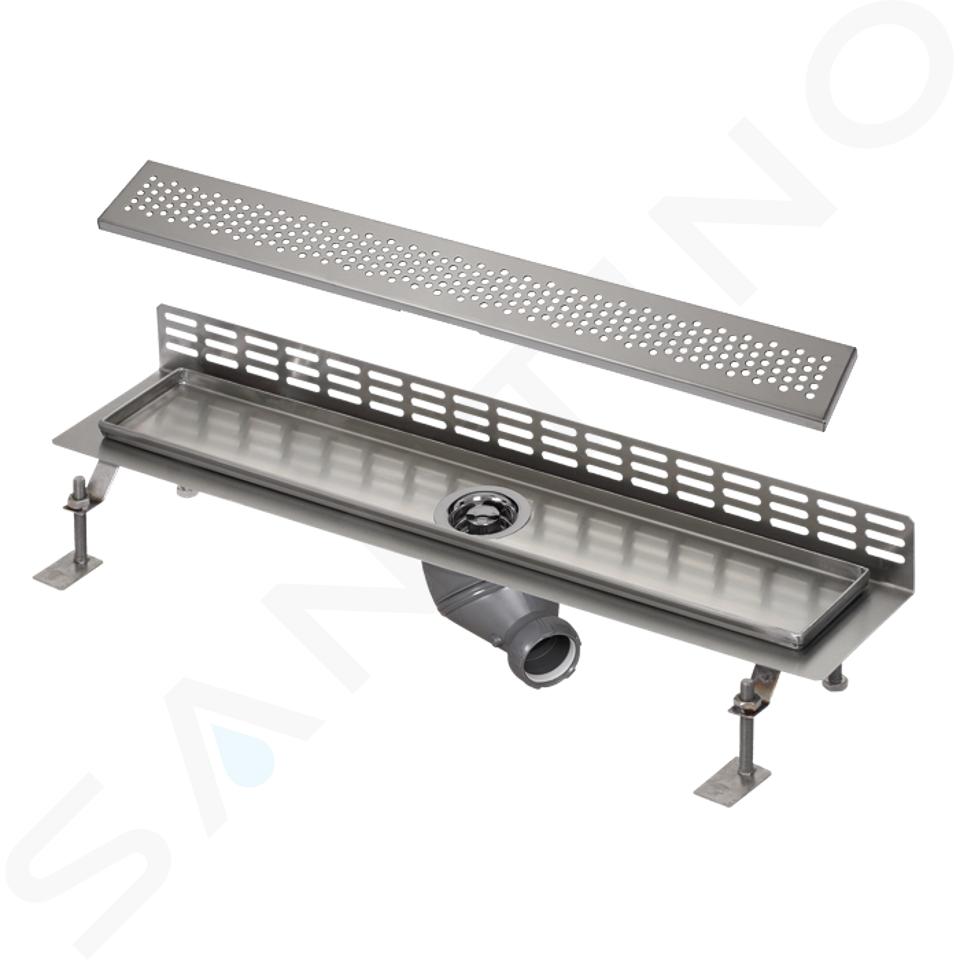 Sanela Nerezové žlaby - Sprchový žlab ke stěně, délka 85 cm, matná nerez SLKN 18BX