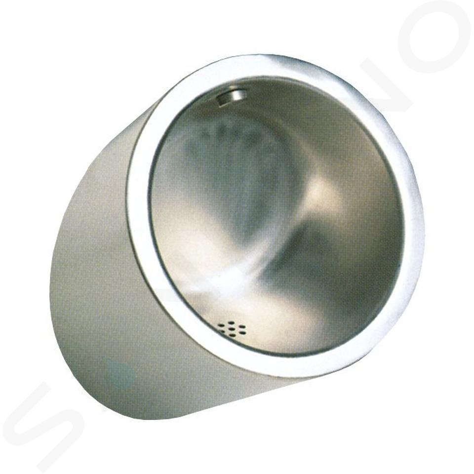 Sanela Urinoirs en inox - Urinoir avec rinçage intégré, anti-vandalisme, alimentation 6 V, inox SLPN 09CB