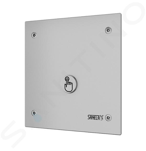 Sanela Docce a sensore - Comando doccia con pulsante piezoelettrico, per 1 tipo di acqua, alimentazione di rete, acciaio inox opaco SLS 01PA