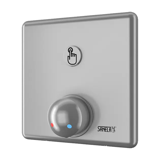 Sanela Senzorové sprchy - Ovládání sprch piezo tlačítkem se směšovací baterií pro teplou a studenou vodu pro bateriové napájení, chrom SLS 02PB