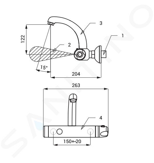 Sanela Robinet infrarouge - Mitigeur automatique de lavabo