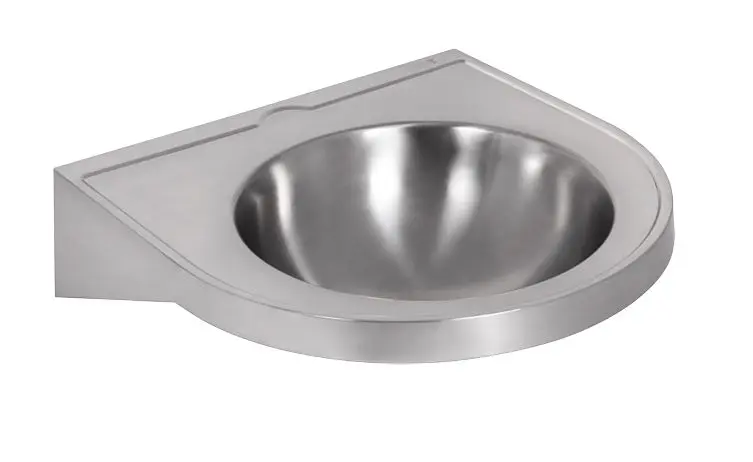 Sanela Umywalki ze stali nierdzewnej - Umywalka bez barier 500x490 mm, bez otworu na baterię, stal nierdzewna SLUN 47