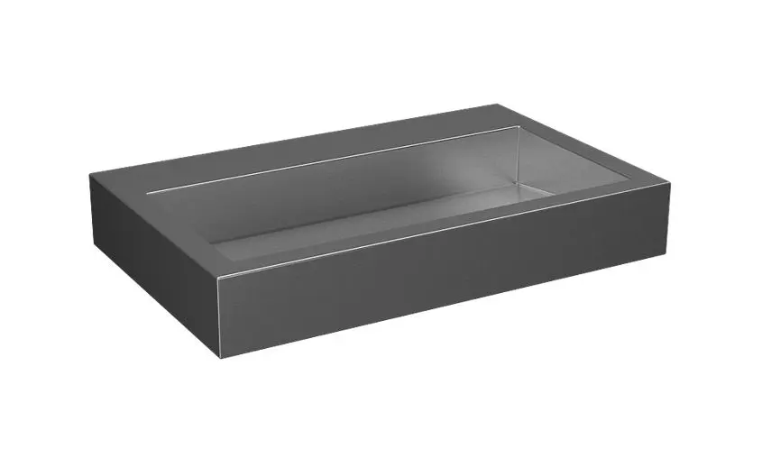 Levně Sanela Nerezová umyvadla - Umyvadlo 700x440 mm, bez otvoru pro baterii, matná nerez SLUN 68