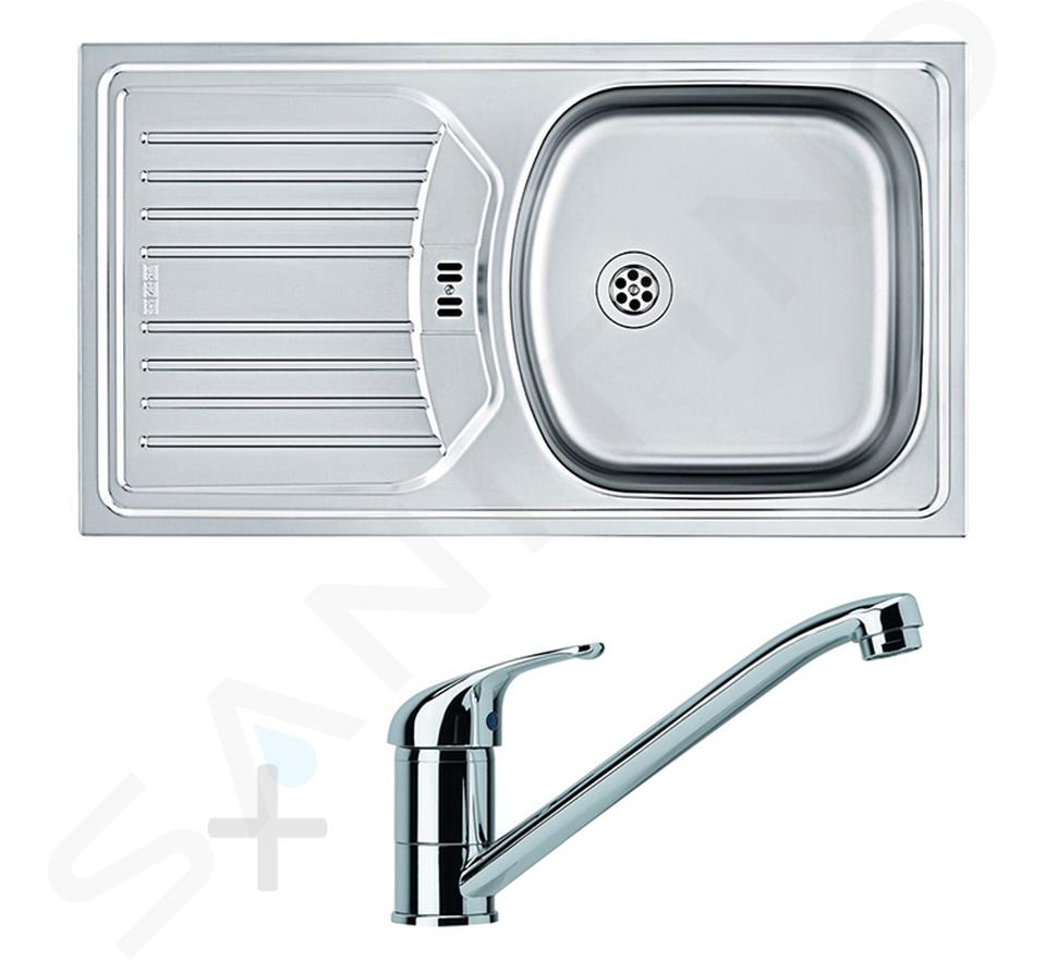 Franke Seturi - Set de bucătărie N48, chiuvetă din inox ETN 614 6/4 NOVA + baterie FB 250.031, crom 101.0366.097