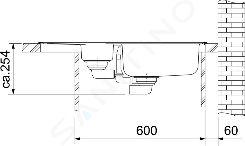 Franke Euroform - Lavello in acciaio inox EFL 614-78, 780x475 mm