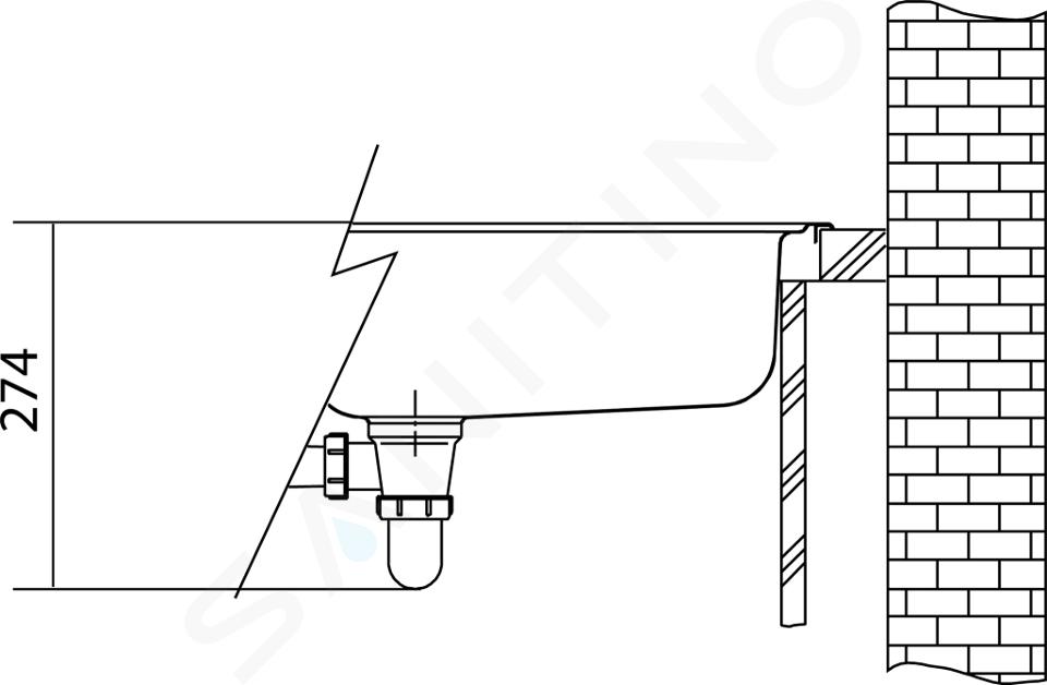 Franke Logica - Lavello in acciaio inox LLL 611/7, 790x500 mm, struttura  intrecciata 101.0120.184