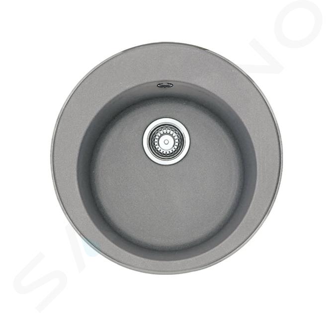 Franke Rondo - Évier en fragranit ROG 610, 51 cm, rond, pierre gris 114.0284.731