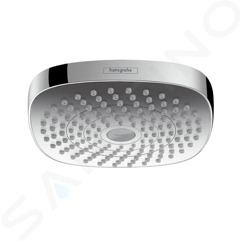 Hansgrohe Croma Select E - Soffione doccia, 180 mm, 2 getti, bianco/cromato 26524400