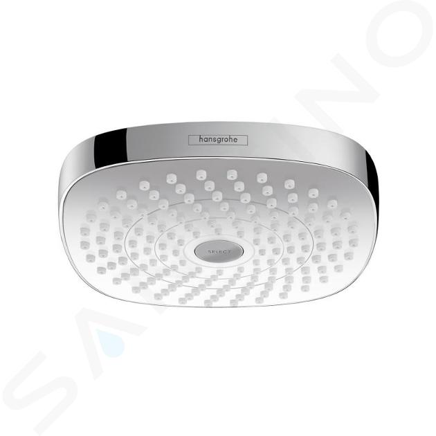 Hansgrohe Croma Select E - Rociador de ducha 180, 2 chorros, EcoSmart 9 l/min, blanco/cromo 26528400