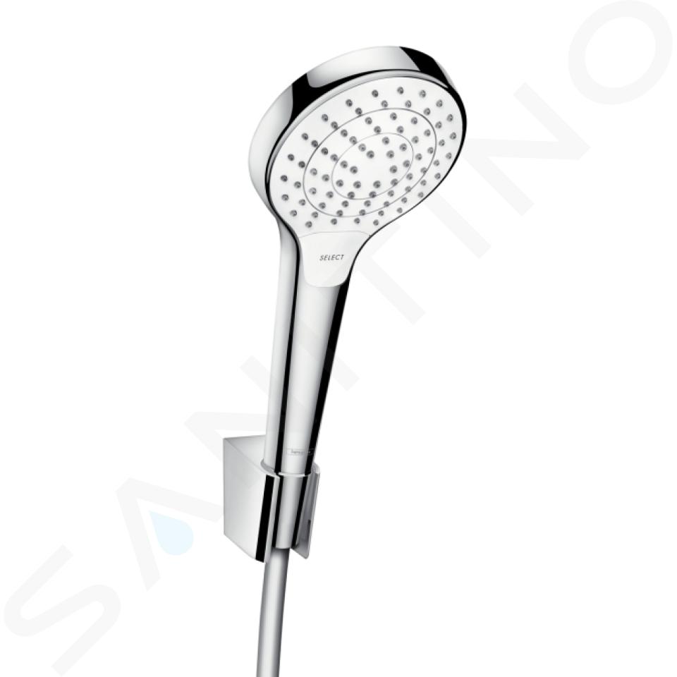 Hansgrohe Croma Select S - Set pară de duș, 4 jeturi, suport și furtun 1,25 m, alb/crom 26421400