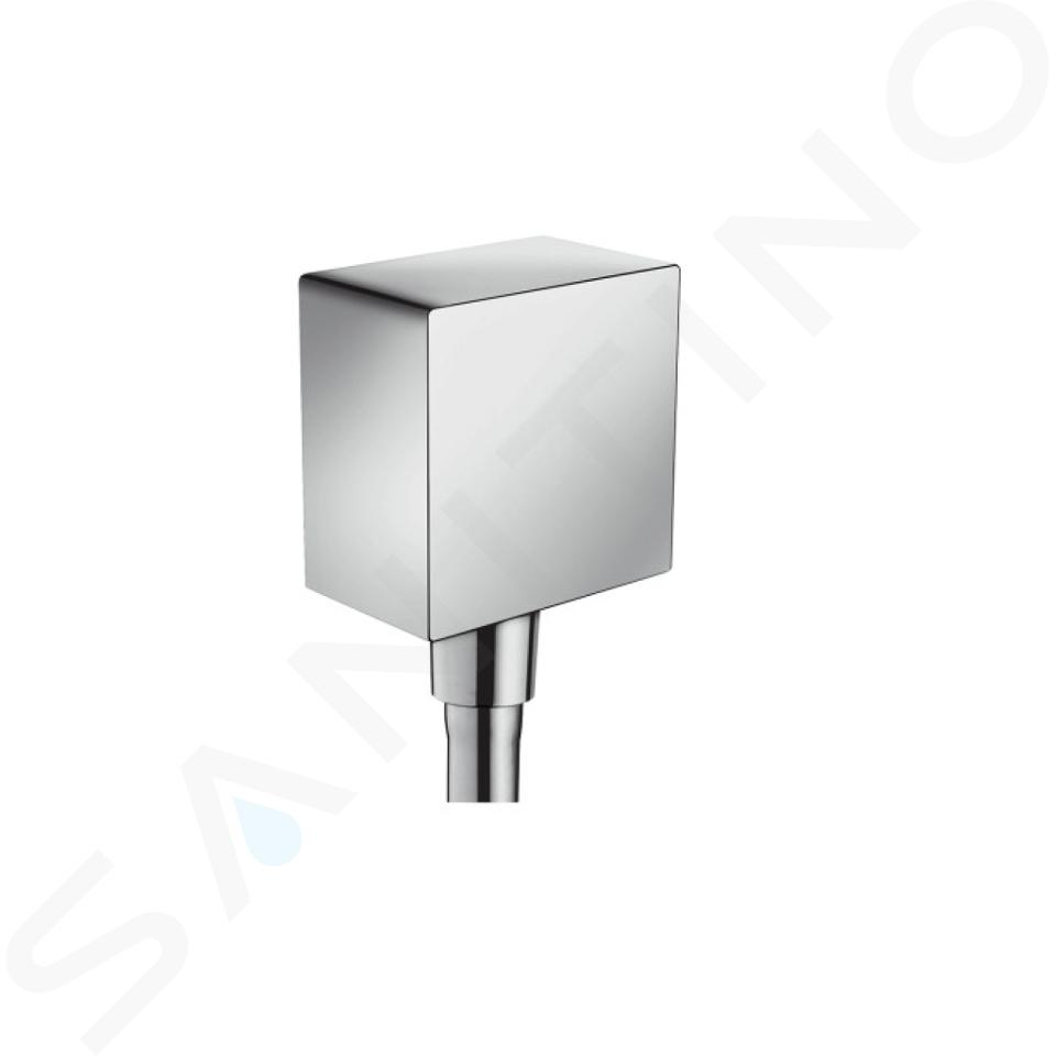 Hansgrohe Fixfit - Attacco Square per flessibile doccia con valvola di non ritorno, cromato 26455000