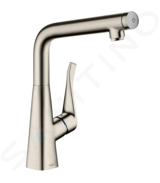 Hansgrohe Metris New - Grifo monomando de fregadero 320, aspecto de acero inoxidable 14883800