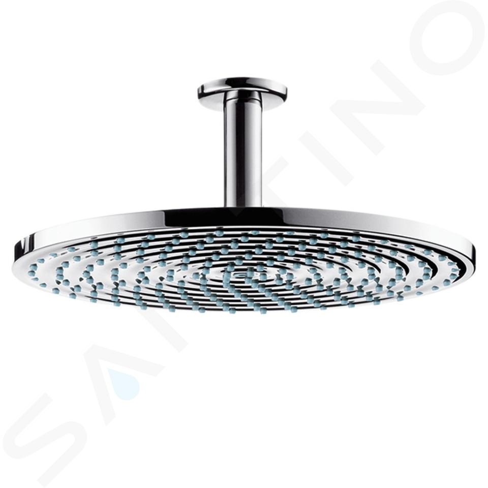 Hansgrohe Raindance - Pălărie de duș 300, 1 jet, EcoSmart, cu braț de conectare din tavan de 100 mm, crom 26600000