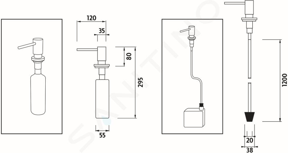 Nimco Altro - Dispenser di sapone liquido ad incasso, cromato UN 6031V-26