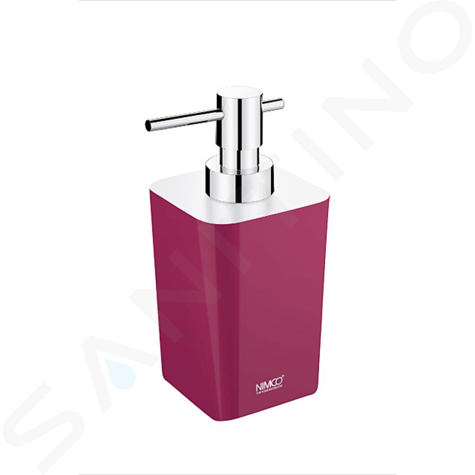 Nimco Eli - Distributore di sapone stan di piedi, bordeaux viola/, cromo EL 3031-45