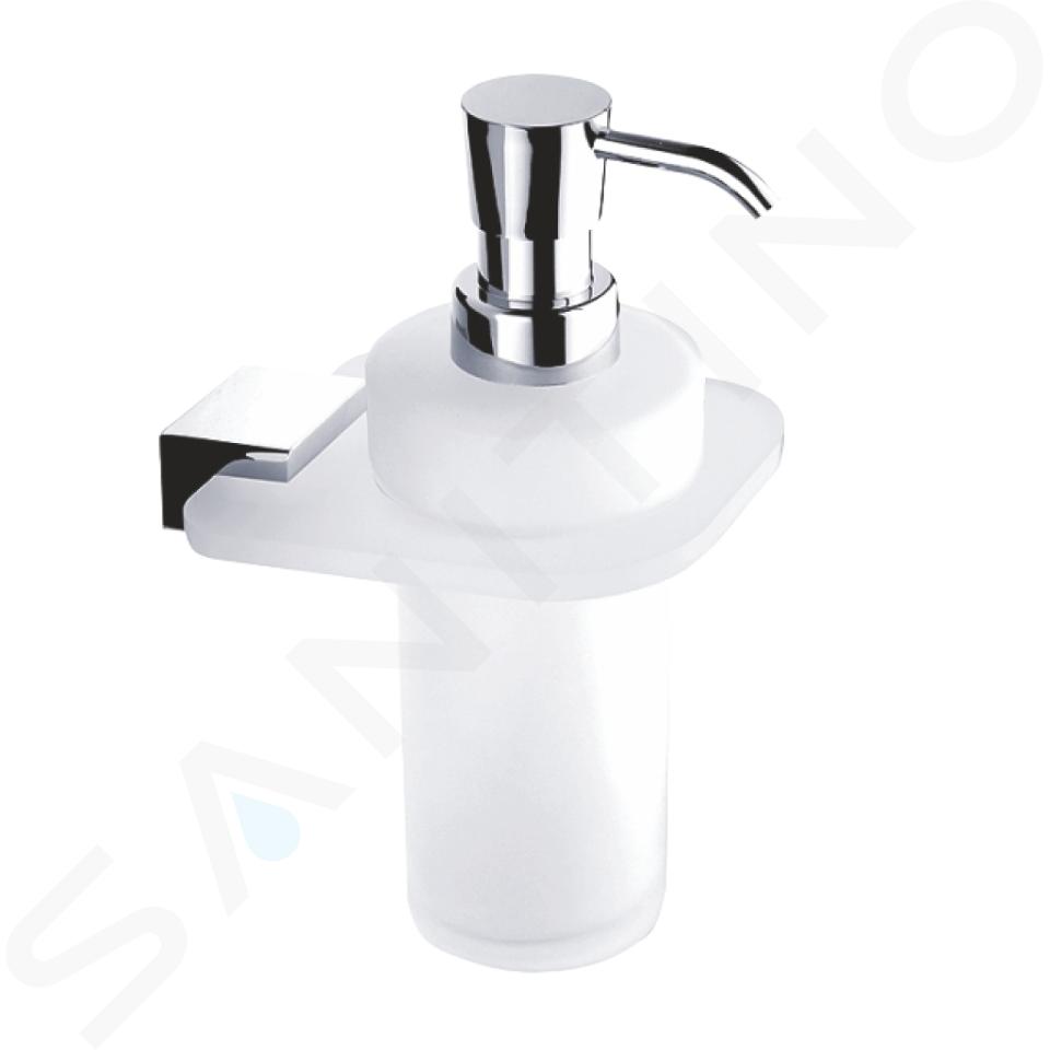 Nimco Kibo - Distributore di sapone con supporto, vetro satinato/cromo Ki X3-31W-26