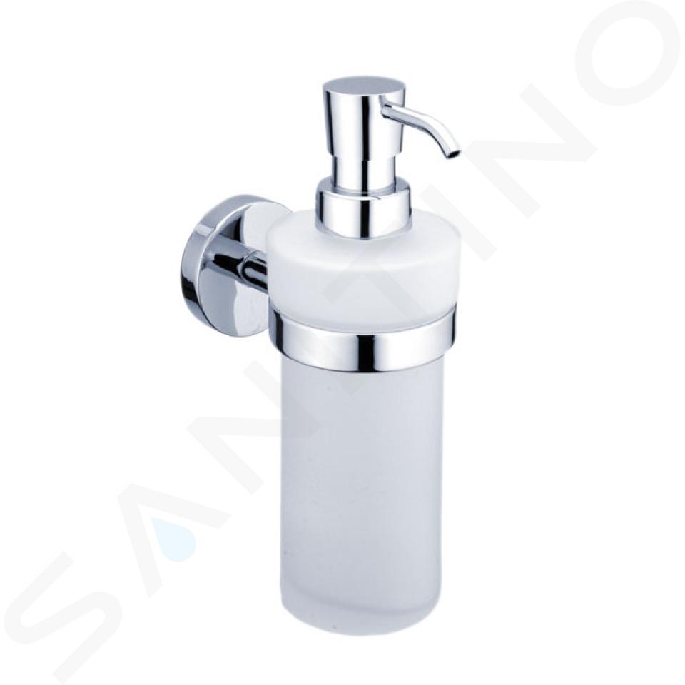 Nimco Unix - Seifenspender mit Halter, 250 ml, mattiertes Glas/Chrom UN 13031W-26