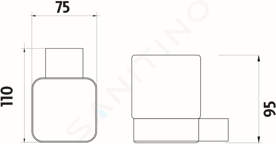 Nimco Unix - Bicchiere porta spazzolini e dentifricio con supporto, cromato  UN 13058W-26