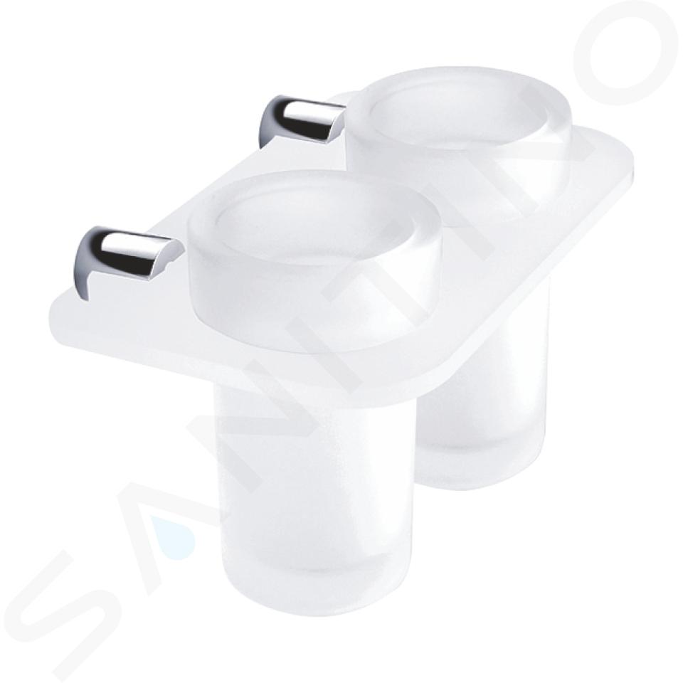 Nimco Bormo - Dubbele glashouder, melkglas/chroom BR X3-58DW-26