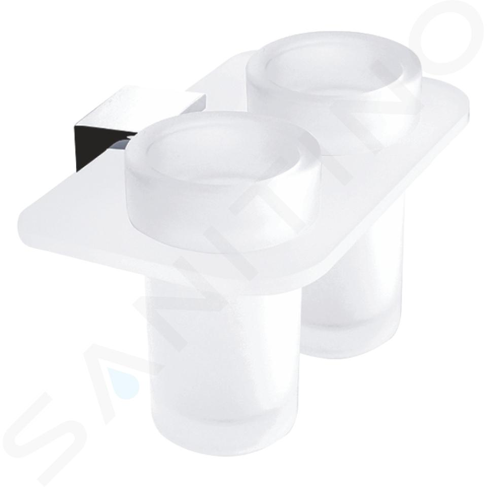 Nimco Kibo - Dubbele glashouder, chroom Ki X3-58DW-26