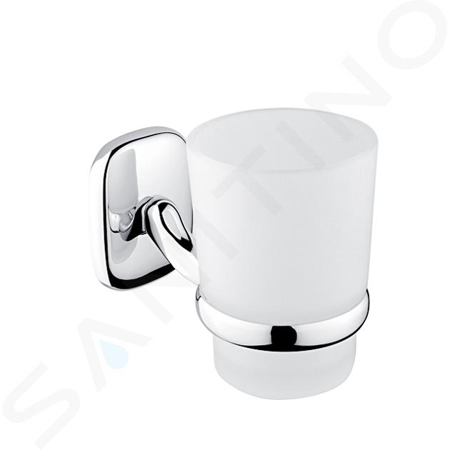 Nimco Simona - Vaso per spazzolino e dentifricio con supporto, cromo SI 7258C-26