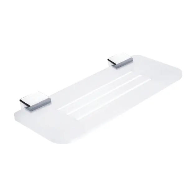 Levně Nimco Kibo - Polička s frézovanými otvory, délka 30 cm, matný plexiglass/chrom Ki X330-26